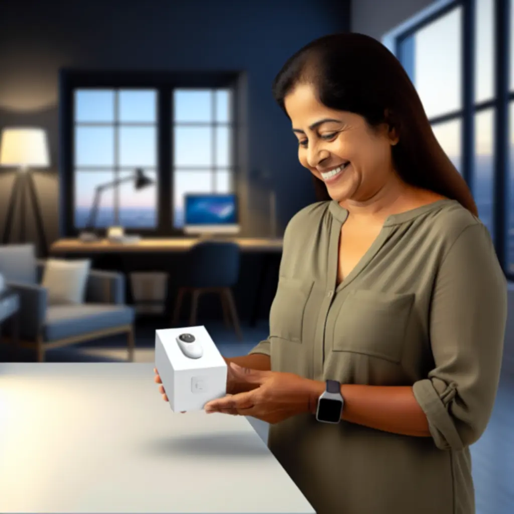 Tevreden klant die een positieve review schrijft