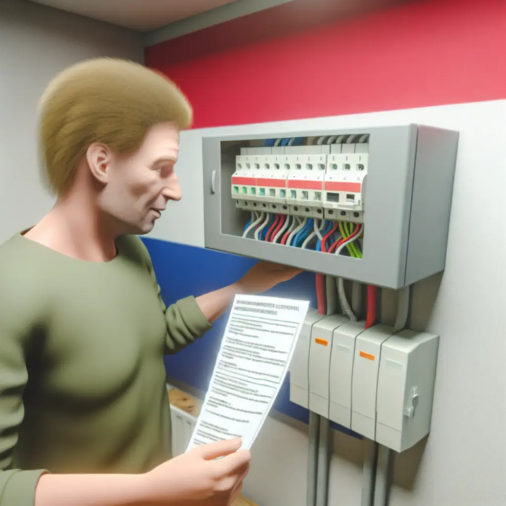 Veiligheidschecklist voor elektrische installatie op een clipbord