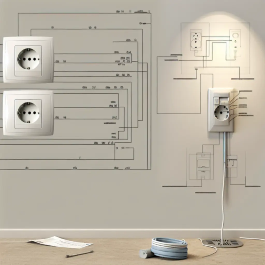 Moderne elektrische installatiediagrammen met duidelijk gemarkeerde aansluitpunten