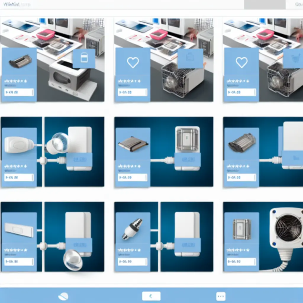 Overzichtelijke producttegel-layout met prijs en beoordeling
